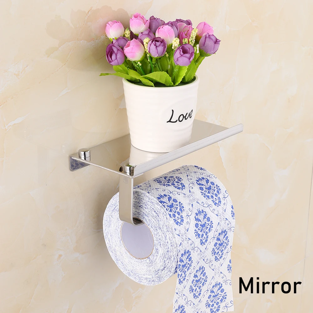 

Smile Monkey stainless steel toilet paper holder with shelf kitchen wc paper towel holder bathroom hardware accessories