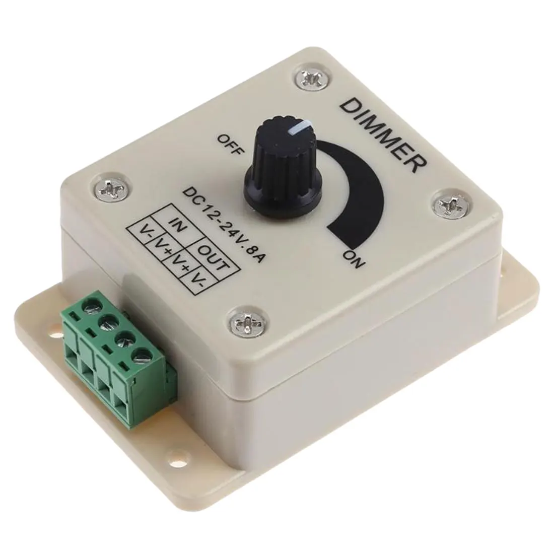 

DC 12V 24V LED Dimmer Switch 8A Voltage Regulator Adjustable Controller for LED Strip Light Lamp
