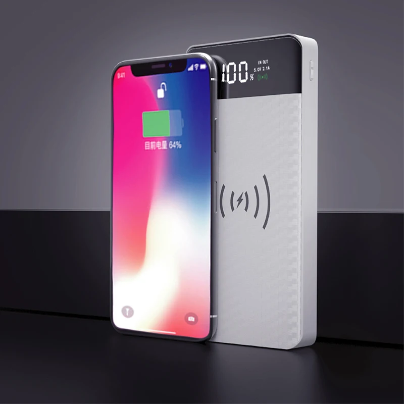 QI беспроводной зарядный внешний аккумулятор 20000 мАч Внешний смартфон зарядное