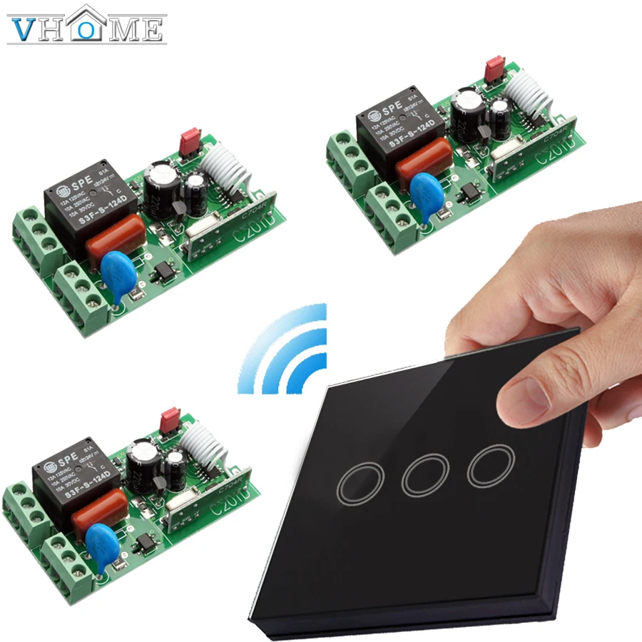 Отеля vhome пролегает RF433MHZ Беспроводной сенсорный выключатель дистанционного
