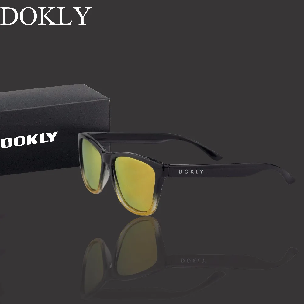 Мужские и женские зеркальные очки DOKLY брендовые дизайнерские солнцезащитные с