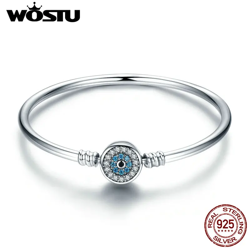 WOSTU 925 пробы серебро глаз сансары браслет для Для женщин Fit DIY Браслеты с подвесками Браслеты Модные украшения FIB012
