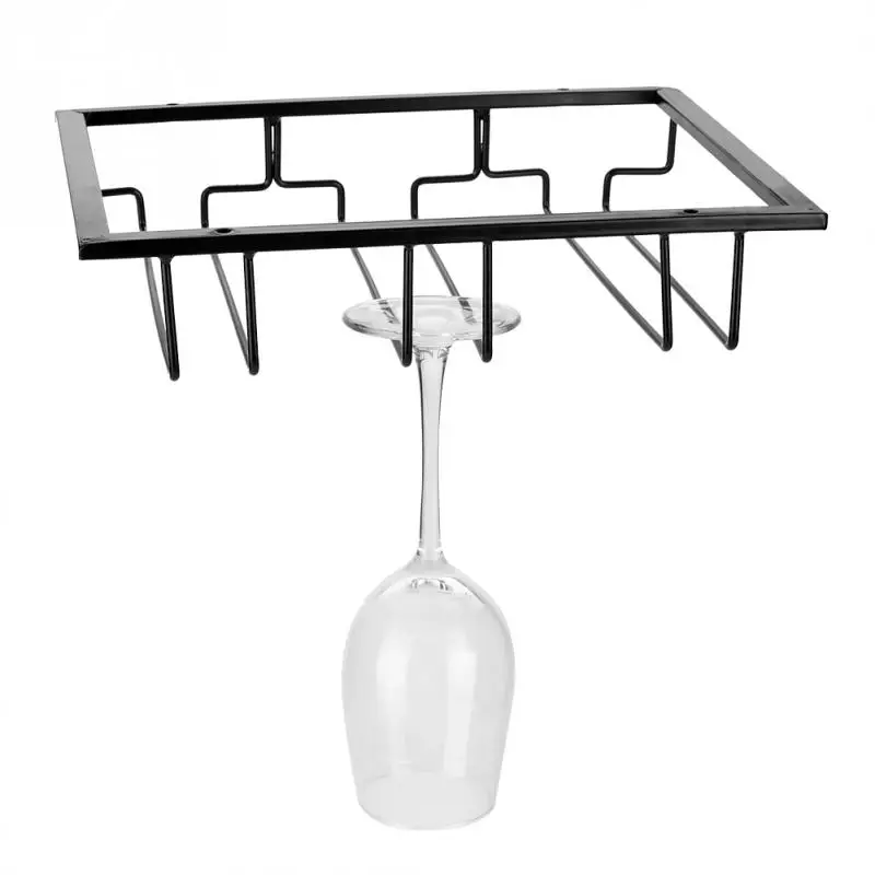 

Metal Iron Wine Cabinet Rack Kitchen Dining Bar Cup Hanger Shelf