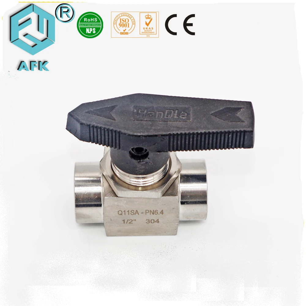 Шаровые клапаны из нержавеющей стали 2. 0 2Way 1000PSI для газа 304 1 дюйм NPT резьба|Клапан|