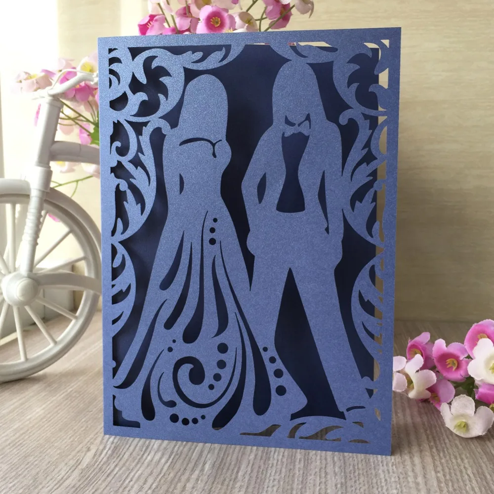 

20pcs/lot Hollow Laser Cut Invitation Card Used To Wedding Traditional Festival Gifts Anniversary Birthday Party Invitation Card