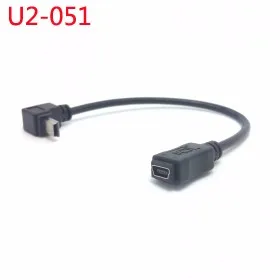 100 шт./лот 90 градусов вверх и Подпушка Направление Угловой Mini USB 5 Булавки мужчин и женщин удлинитель 0.2 м 20 см короткий кабель