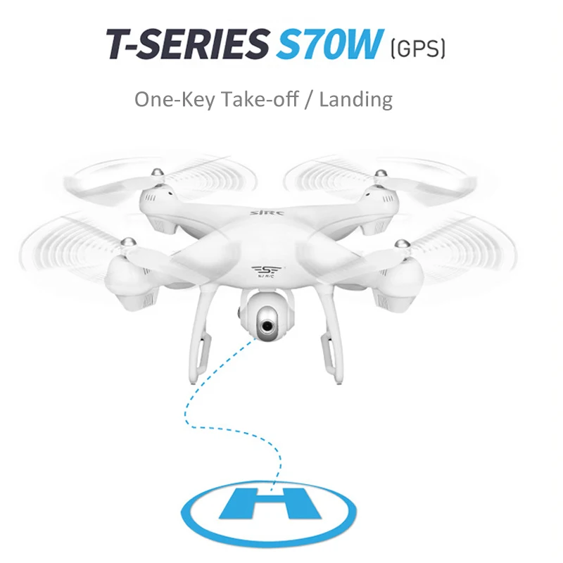 S70W Dual CPS Follow Me RC Drone with HD Adjustable Wide-Angle Camera WIFI FPV GPS Auto Return Quadcopter Helicopter Dron | Игрушки и
