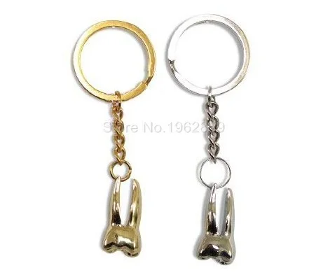 

5pcs Dental Molar Shaped Tooth Keychain Dental Lab Dentist Novelty Gift Gold Plated Silver Plated