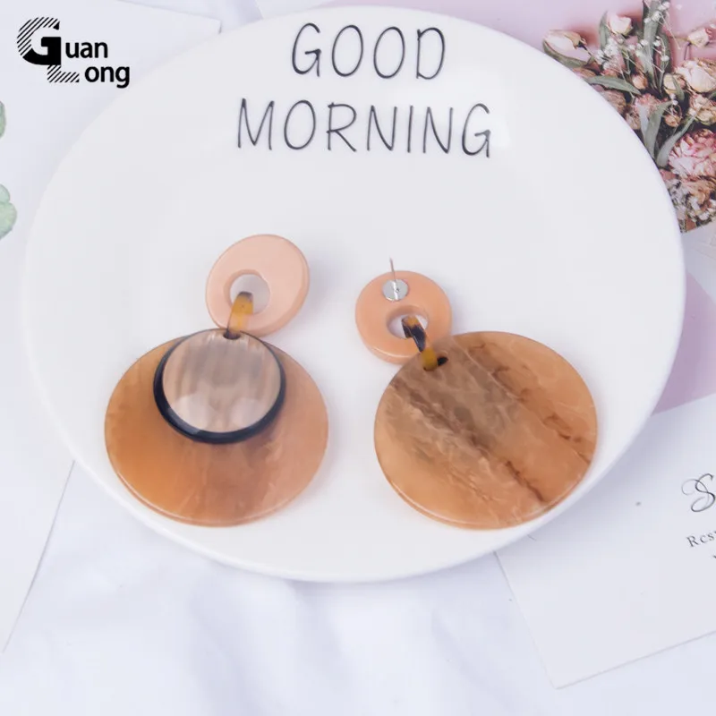 Женские Длинные акриловые серьги большие геометрические подвески в винтажном