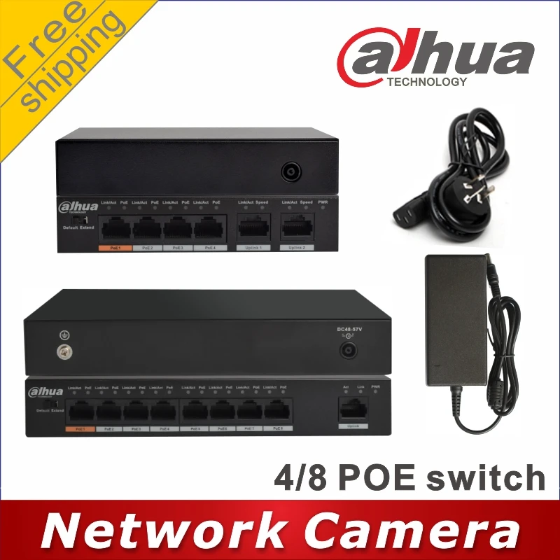 Коммутатор Dahua PoE 4 + 2 порта коммутатор 8 1 порт питание от сетевой камеры с питанием