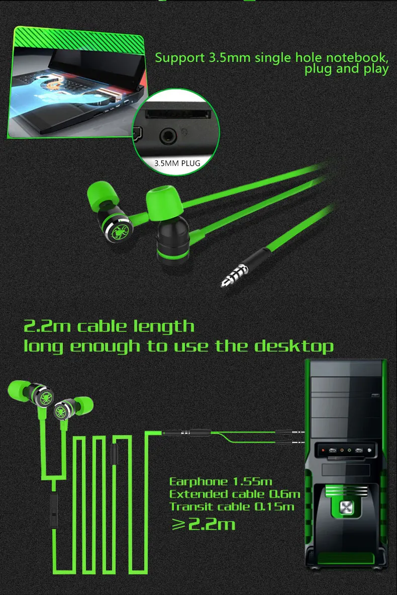 Hongsund G20 In-Ear Pro Gaming Headset Шум шумоподавления стерео бас наушники с микрофоном для сотовый телефон, ПК ноутбук pk Молот V2