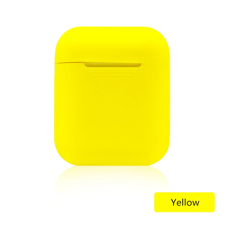 yellow Чехол для airpods, защита от пыли, аксессуары, силиконовый чехол для iphone airpods, чистый/кожа, TPU, 17 цветов, беспроводные наушники airpods - Цвет: yellow