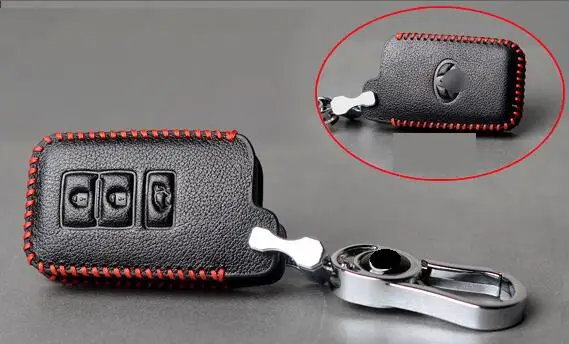 G RED Leather Car Remote Key Case Fob Cover For Toyota Land Cruiser Prado 150 Camry Prius Crown For Subaru Foreste Outback XV legacy - Название цвета: G RED