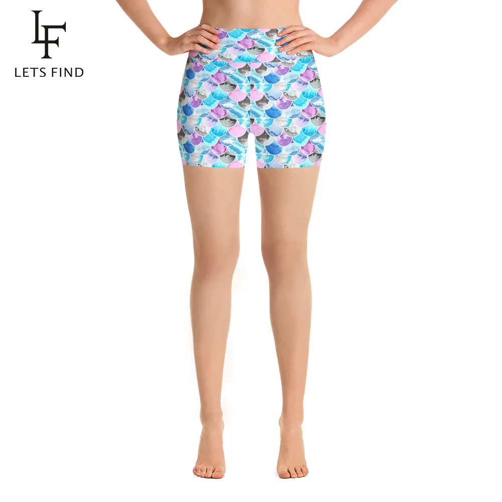 LETSFIND Летняя мода красочные в виде рыбьей чешуи Принт для женщин с высокой талией
