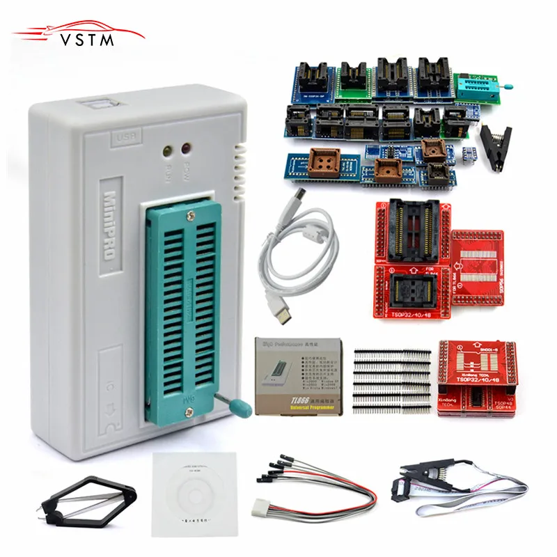 Оригинальный Новый TL866II плюс универсальный Minipro программист + 12 Адаптеры Тесты