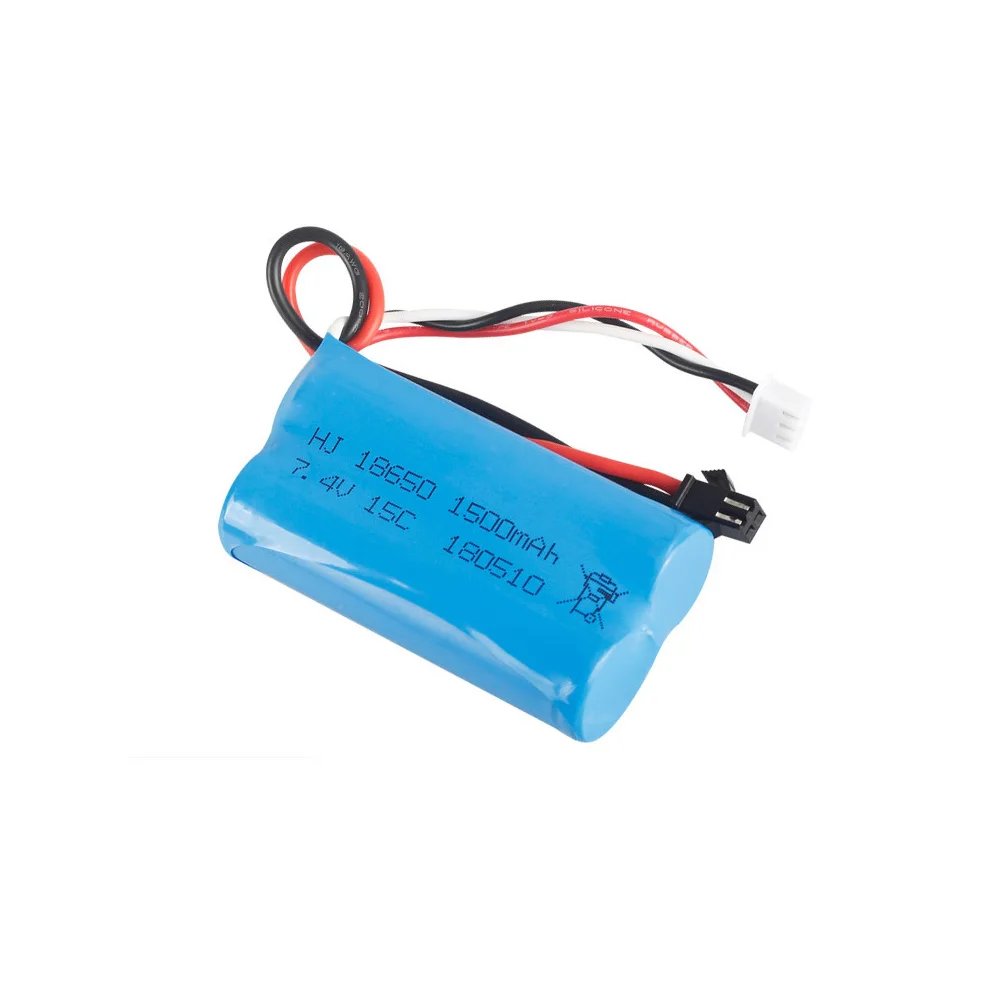 Lipo аккумулятор для Udi U12A Syma S033g Q1 Tianke H100 H101 BR 6088T QS 8019 8004 18650 15C SM Plug 2S 7 4 В 1500 мАч|Детали