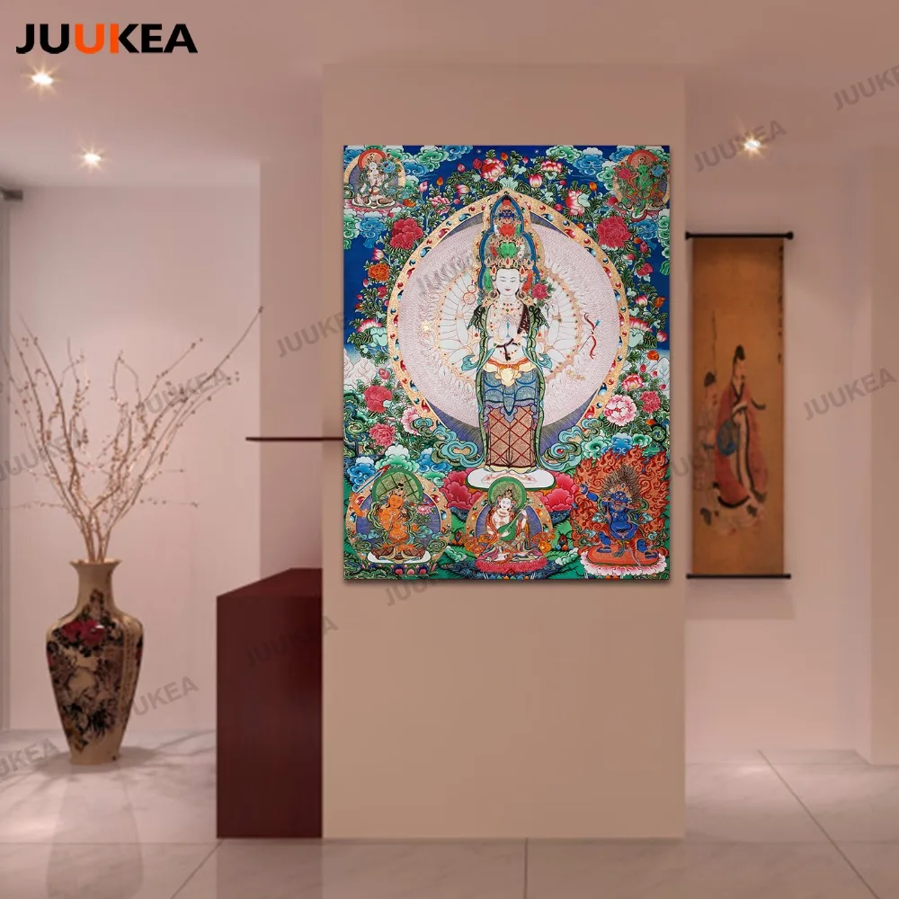 Бодхисаттва Авалокитешвара танка уникальный Буддизм традиционные реалистичные