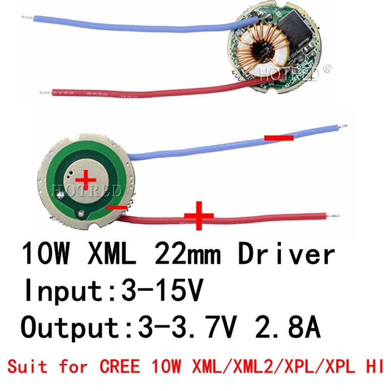 1PCS 5 Mode/1Mode Input 3V-15V dc 22mm LED Driver For Cree 10W T6 XML T6/U2 XM-L2/U2 LED Flashlight or 12V Battery Car Light