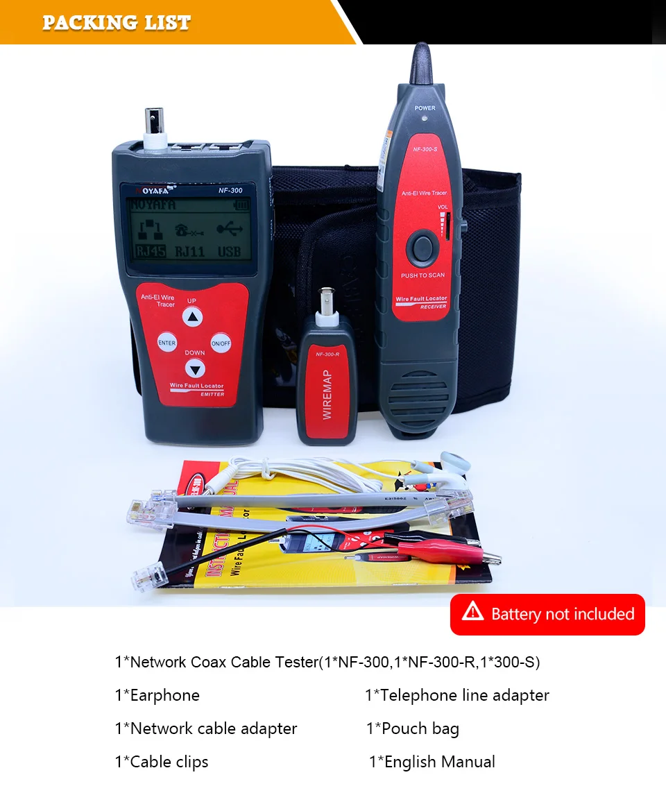 NOFAYA NF-300 Lan тестер RJ45 ЖК-кабель тестер мониторинг сети провода трекер без помех NF_300