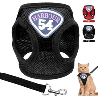 nylon mesh harness vest for cat dog harnesses and leash set cats product adjustable for pets cat walking harness strap chihuahua