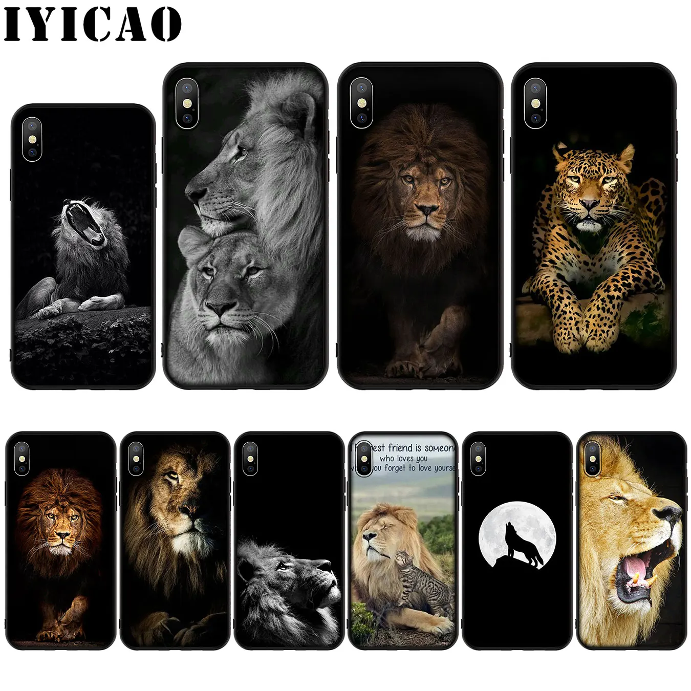 Мягкий силиконовый чехол с изображением животного короля тигра и льва Для iPhone 11