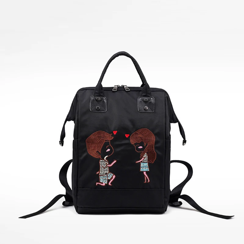 Водонепроницаемый нейлоновый женский рюкзак 2 шт./лот модная черная сумка через