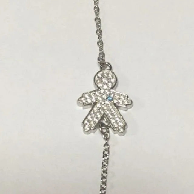 light blue in heart Красивые 925 пробы серебряные браслеты с фигурками для маленьких мальчиков и девочек элегантные ювелирные изделия для женщин и мам - Окраска металла: light blue in heart