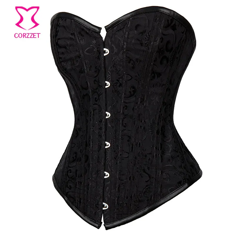 Черный корсет эротический сексуальные корсеты и бюстье со стальными косточками