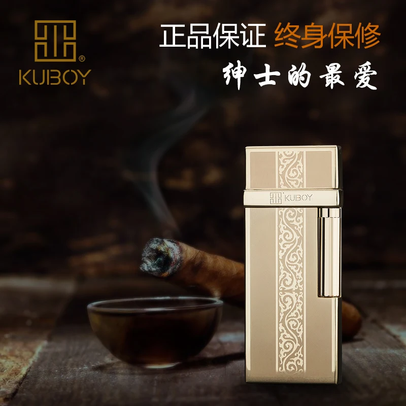 Высококачественная брендовая газовая зажигалка KUBOY белая матовая никелевая