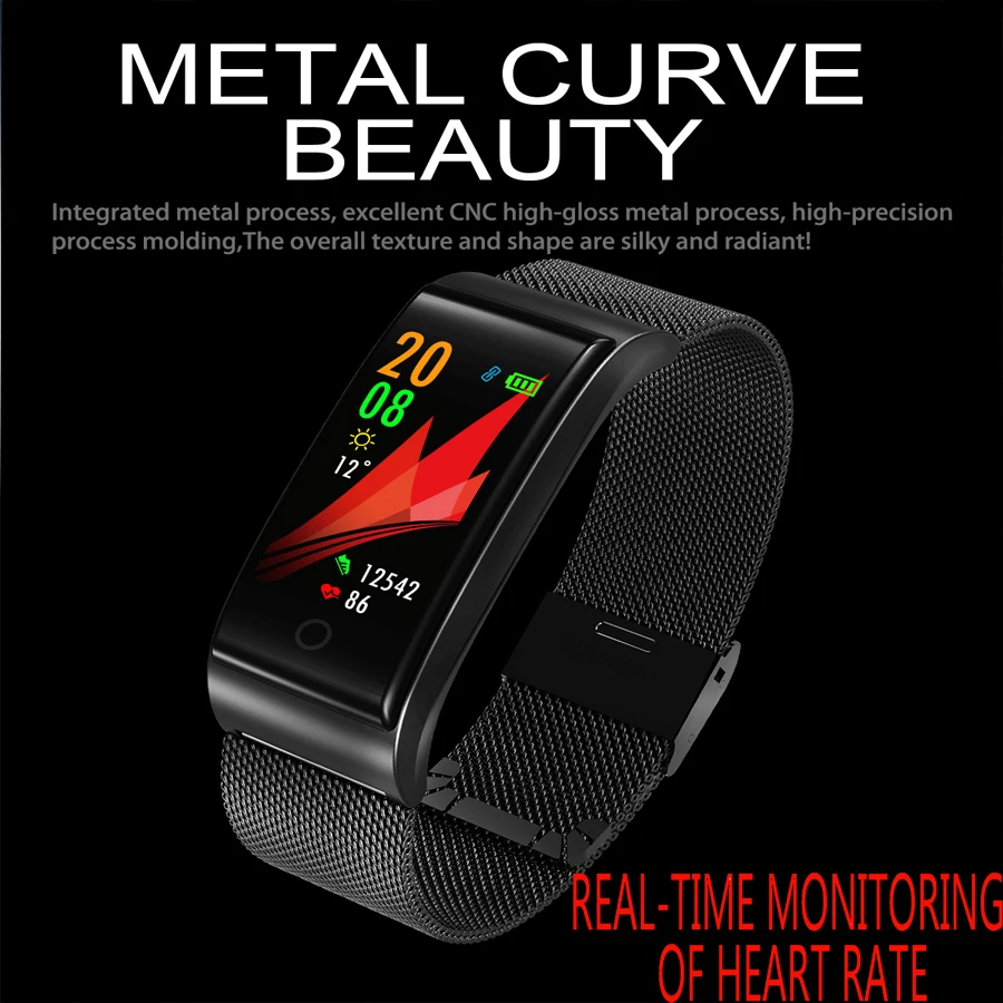 Монитор F4 металла smart watch Напульсники руке часы Для мужчин женщин сердечного