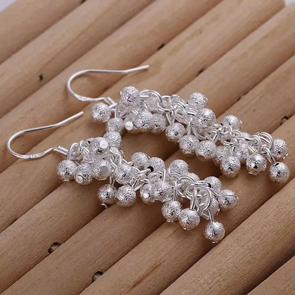 Серьги из серебра 925 пробы, Модные Ювелирные серьги из серебра 925 пробы, матовые ювелирные изделия с виноградом, оптовая продажа, Бесплатная доставка, ttre LE007