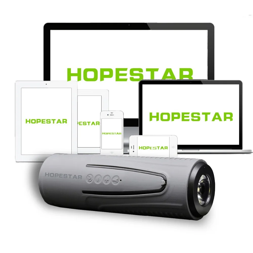 HOPESTAR Водонепроницаемый Bluetooth Динамик фонарик Колонка Беспроводной сабвуфер
