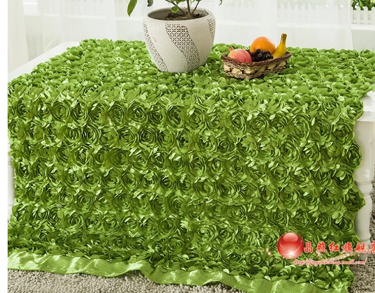 YACKALASI 3D Rosette Flower Lace Fabric Polyester Satin Allover Embroidery Wedding Decoration 130CM Wide 300G/Meter | Дом и сад