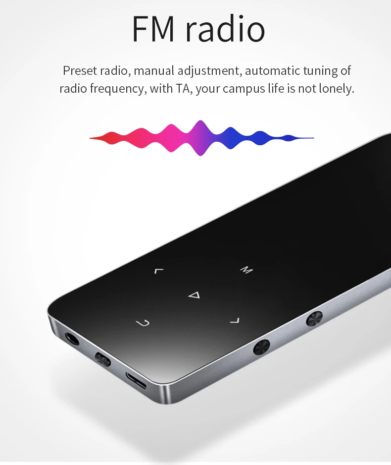 ICEICE Спортивный mp3 плеер с наушником сенсорный ключ mp3 hi fi радио fm мини USB lecteur MP3 HiFi музыкальный плеер портативный металлический walkman