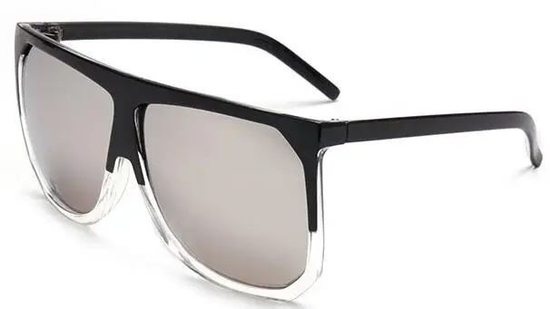 C9 black clearsilver Шикарные Черепаховые Солнцезащитные очки с плоским верхом, женские солнцезащитные очки большого размера квадратной формы, модные дизайнерские брендовые европейские солнцезащитные очки с большой оправой, градиентные - Цвет линз: C9 black clearsilver