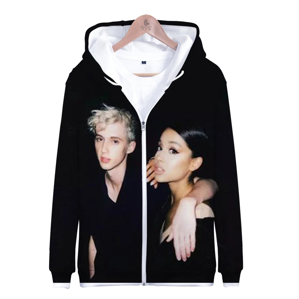 Ariana Grande 3D толстовка на молнии повседневные толстовки Новая мода крутая Highstreet осенне-зимняя одежда толстовка