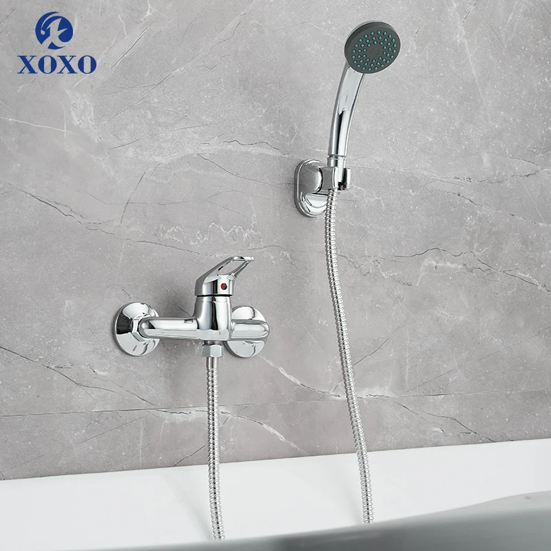 Смеситель для душа с хромированной насадкой ванной комнаты холодной и горячей