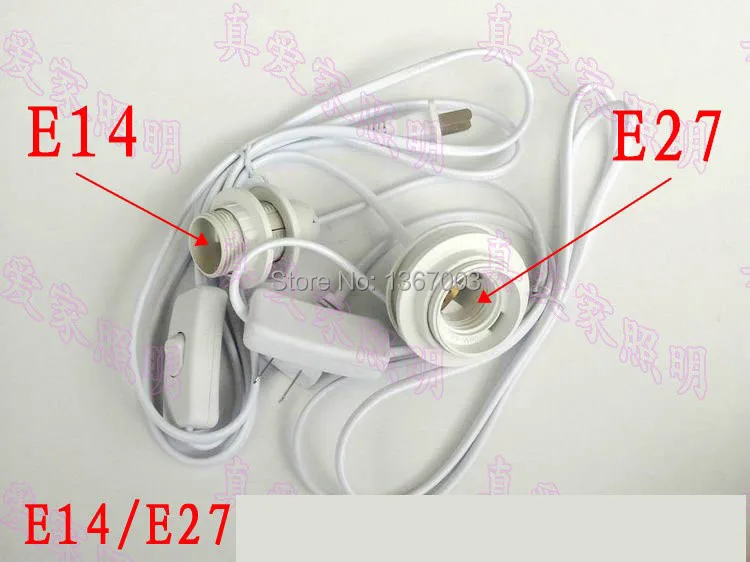 E27 E14 LED Свет Основание лампы гнездо держатель к AC розетки адаптер вкл/выкл шнур