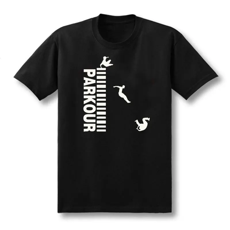 Новая фирменная летняя футболка 100% хлопковые топы футболки Паркур мужские с