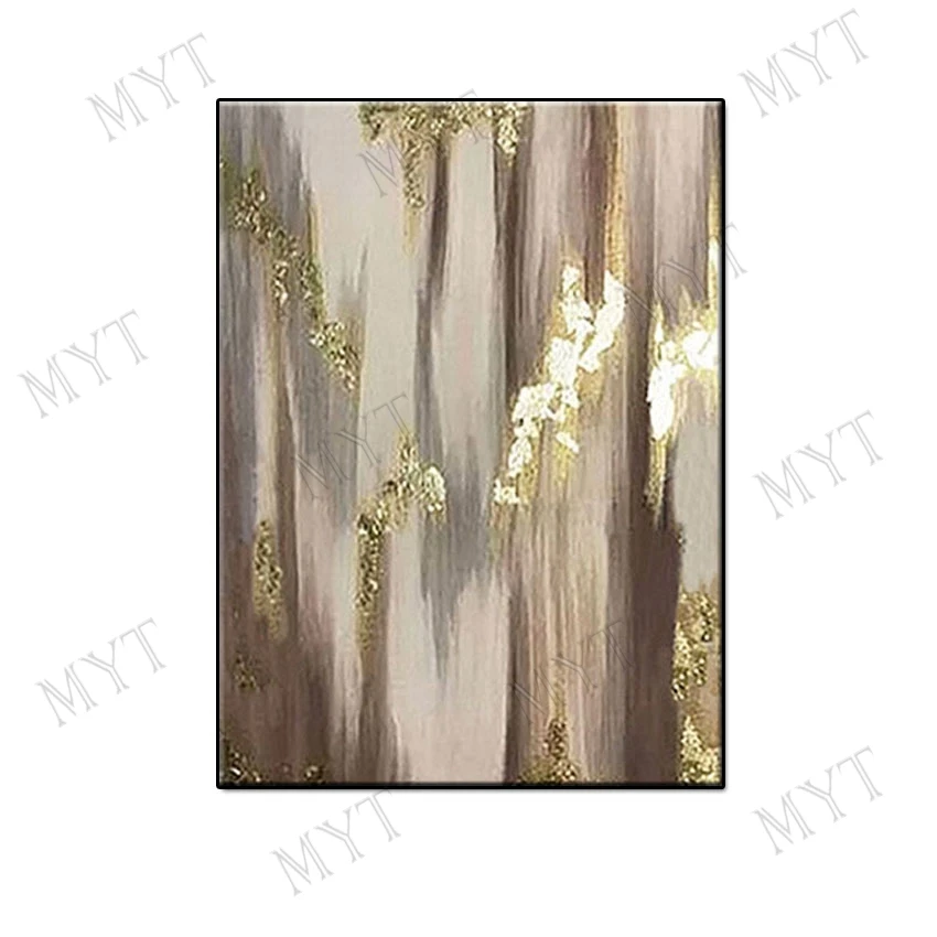 

Hot Handpainted abstract Gold landscape Oil Painting on Canvas wall art pictures home decor for living room bedroom no framed