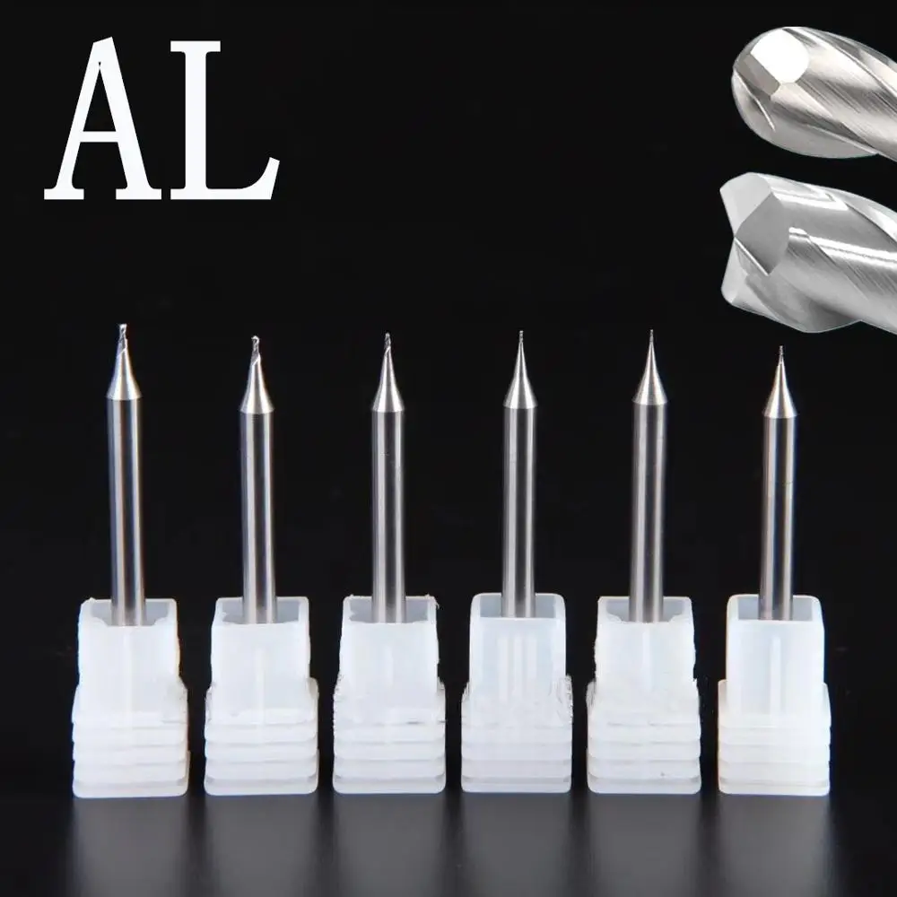 1 шт. HRC55 2 канавки R0.1 R0.15 R0.2 R0.25 R0.3 R0.4 R0.45 карбидный мини плоский фреза CNC токарный