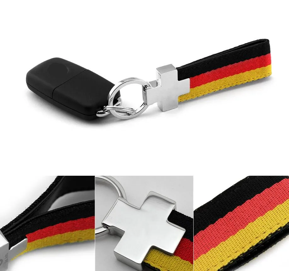 20 Pieces Germany Flag Car Key Chain Car-styling PU Leather Three Color Flags Keychain Ring Stickers Emblem Decorations | Автомобили и