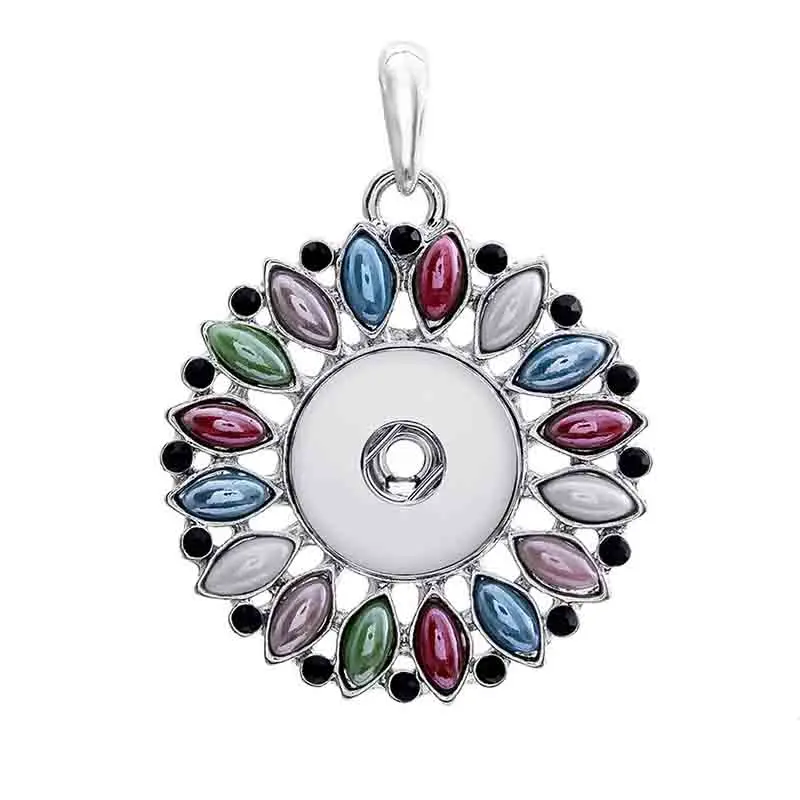 

high quality flower 045 Snap Button Jewelry Pendants Necklace Interchangeable Charm Jewelry For Women(fit 18mm 12mm button)