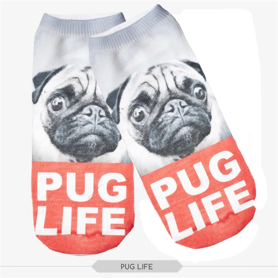 Бег цыпленок чехол pug Life принт милые носочки женская обувь оптом