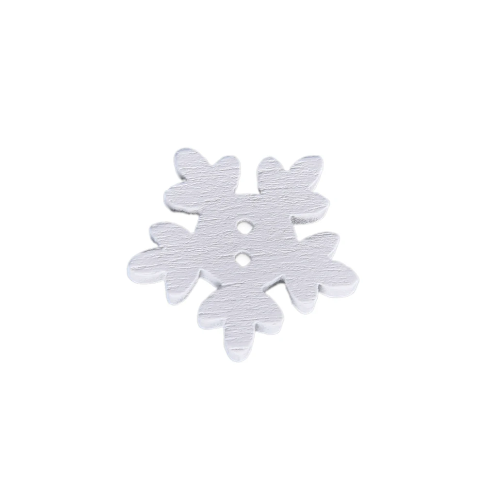 100 шт./лот Горячая белая Рождественская Снежинка деревянные кнопки подходят для