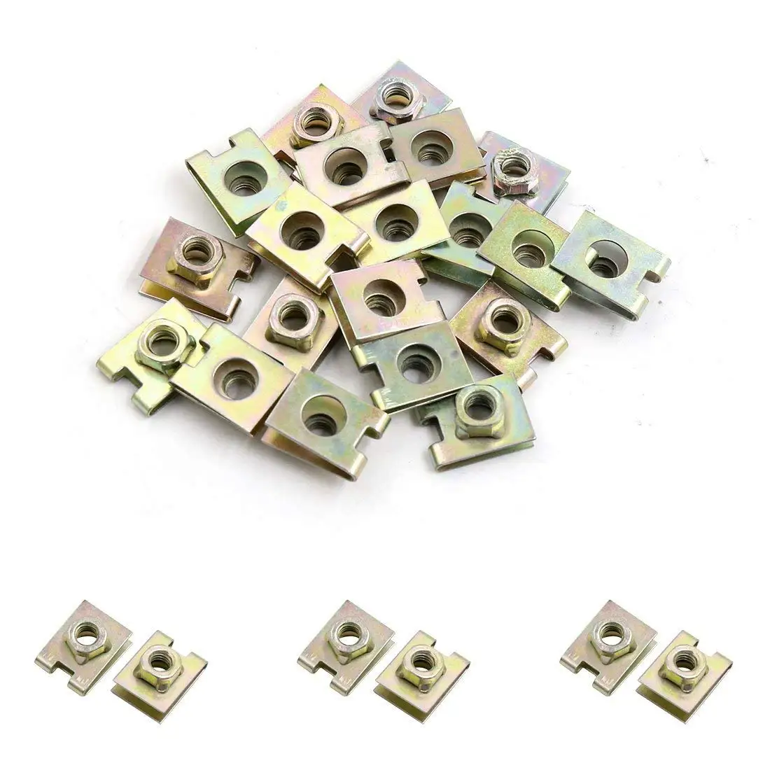 uxcell a17011200ux0928 20 Pcs Metal Car Auto Door Pannel Spire Screw U-Type Rivet Clips Pack | Автомобили и мотоциклы
