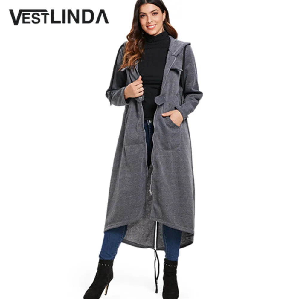 VESTLINDA длинное пальто макси с пуговицами на молнии спереди длинным рукавом