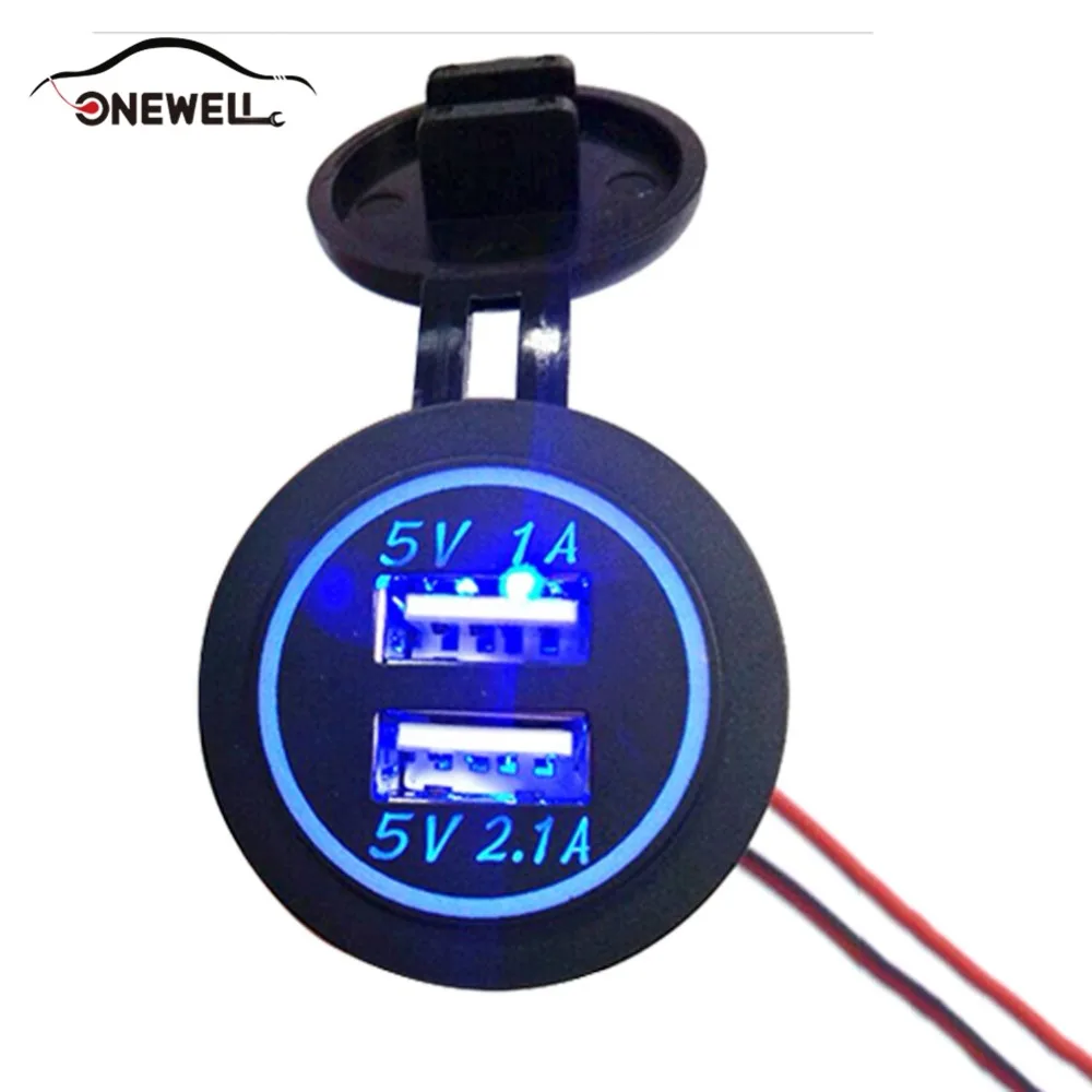 Зарядное устройство ONEWELL с двумя usb разъемами для мотоциклов адаптер питания