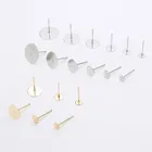 Пустая основа для кабошона, нержавеющая сталь основа под сережки-гвоздики, 345681012 мм, 50 шт., Настройки камеи