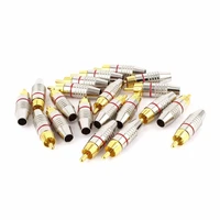 20 pcs rca plug audio video locking cable connector gold plated